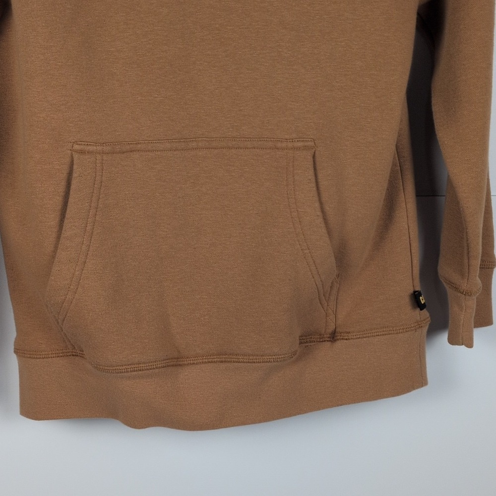 Caterpillar CAT Brown Pullover Hoodie Logo Sleeve Sweatshirt- Youth Med 10/12 - Picture 5 of 7